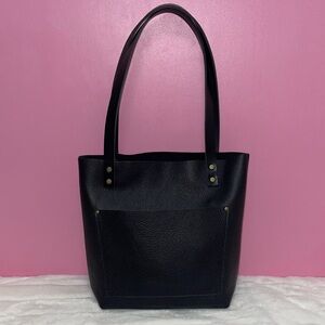New! Portland Leather Goods- Premium black pebbled leather small tote